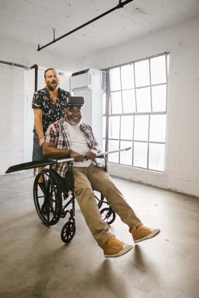 a-man-riding-a-wheelchair-8097991 A Man Riding a Wheelchair